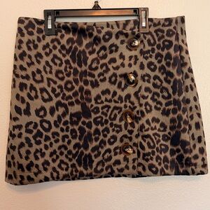Altar’d State Leopard Mini Skirt Large